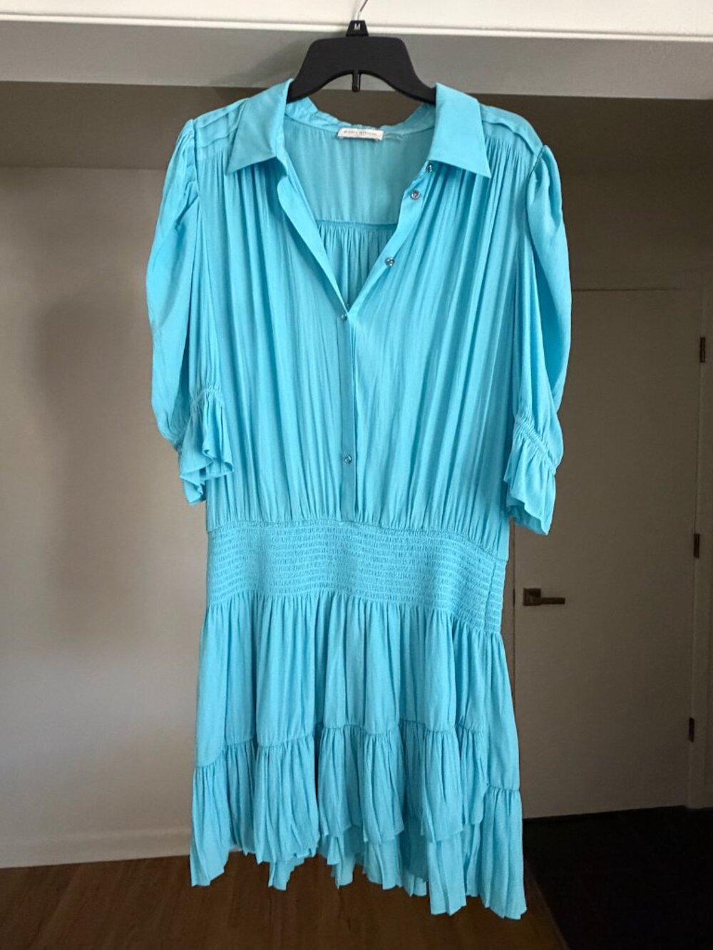 Ramy Brook Nicole Shirt Mini Dress Blue XL | $425 Retail | NWOT